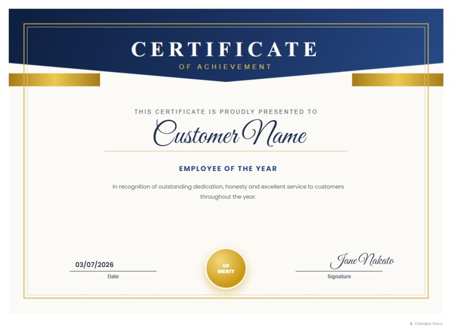 Elegant Certificate (Photo)